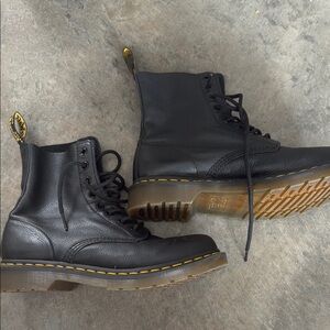 Dr. Martens Black Leather Combat Boots
